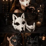 Gothic BoneTextured Wolf Skull Mask Set Props Ornament 3 | PricZone Gothic BoneTextured Wolf Skull Mask Set Props Ornament 3 | PricZone