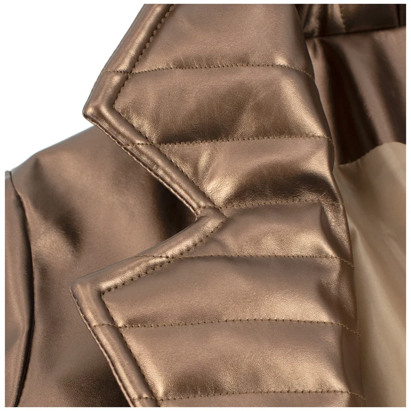 Wenam Women Hero Cosplay Jacket High Waist PU Leather Coat 14