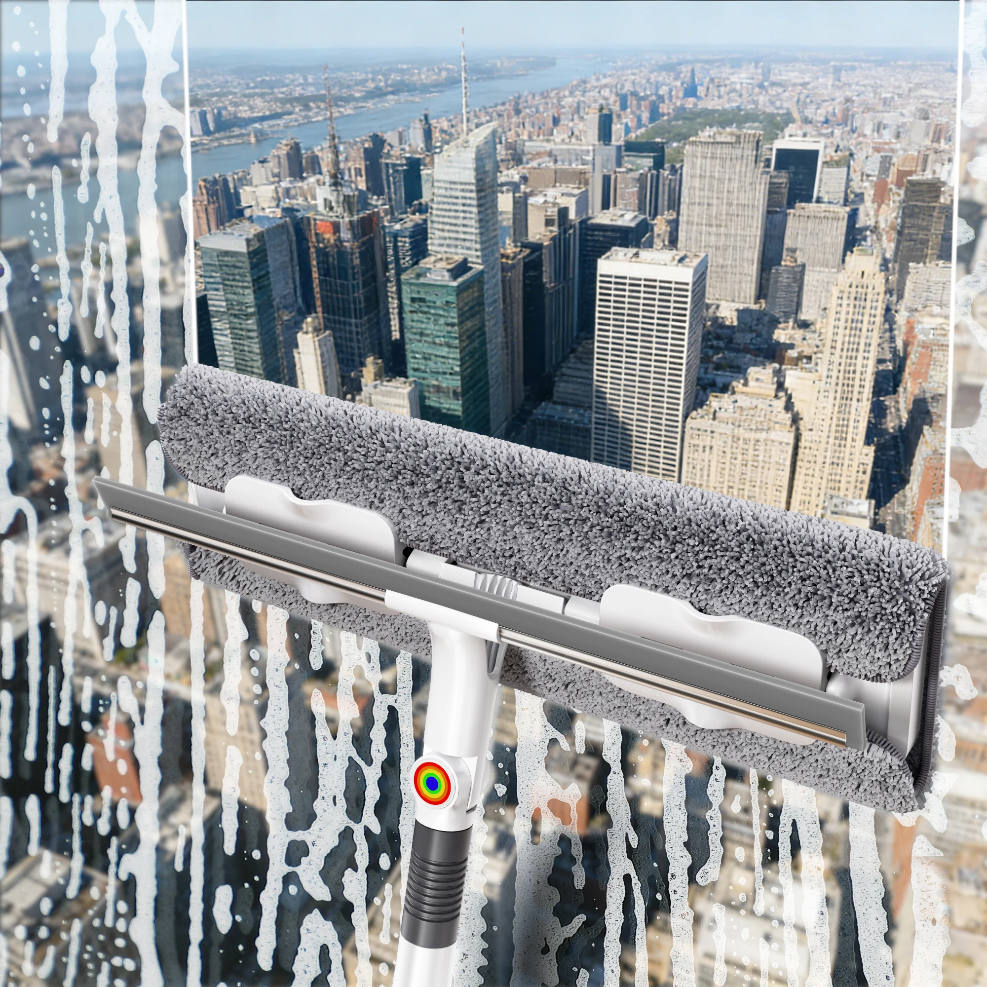 Joybos 2-In-1 Window Squeegee with 53inch Extendable Pole 12