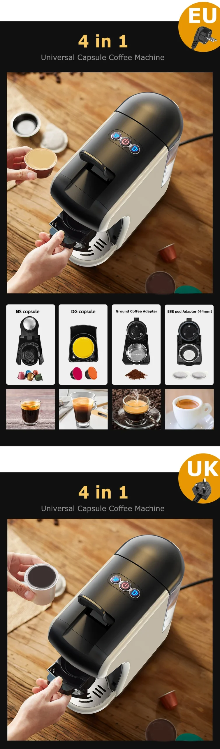 Hibrew 4 In 1 Multiple Capsule Coffee Maker Full Automatic 12