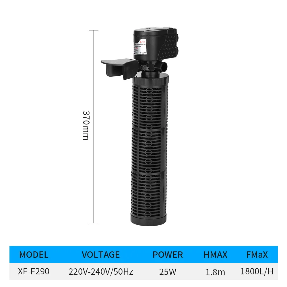 3 In 1 Silent Aquarium Filter Submersible Oxygen Internal 24