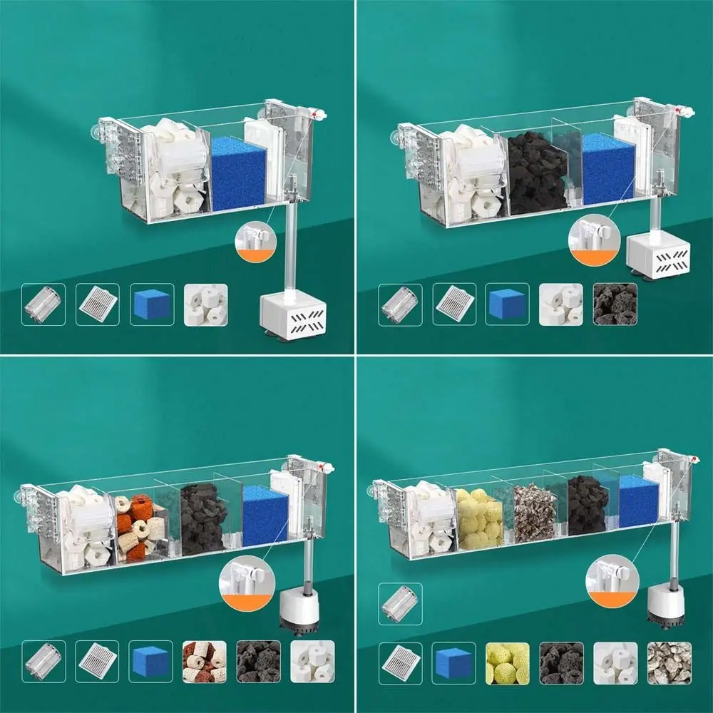 Wall Mounted Fish Tank Silent Circulating Waterfall Filter 16