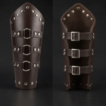 Halloween Cosplay Props Unisex Adult Faux Leather Bracers 2