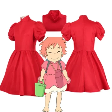 Anime Ponyo Easter Red Dress Cosplay Protagonist Disguise 1 | PricZone