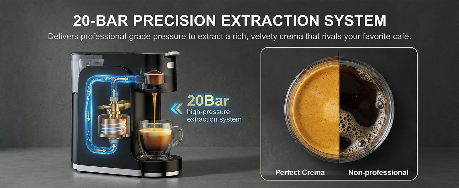All-In-1 Single Serve Coffee Machine Hot and Iced Maker 13