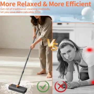 Floor Scrub Brush with Long Handle 3 In 1 Scrape 2