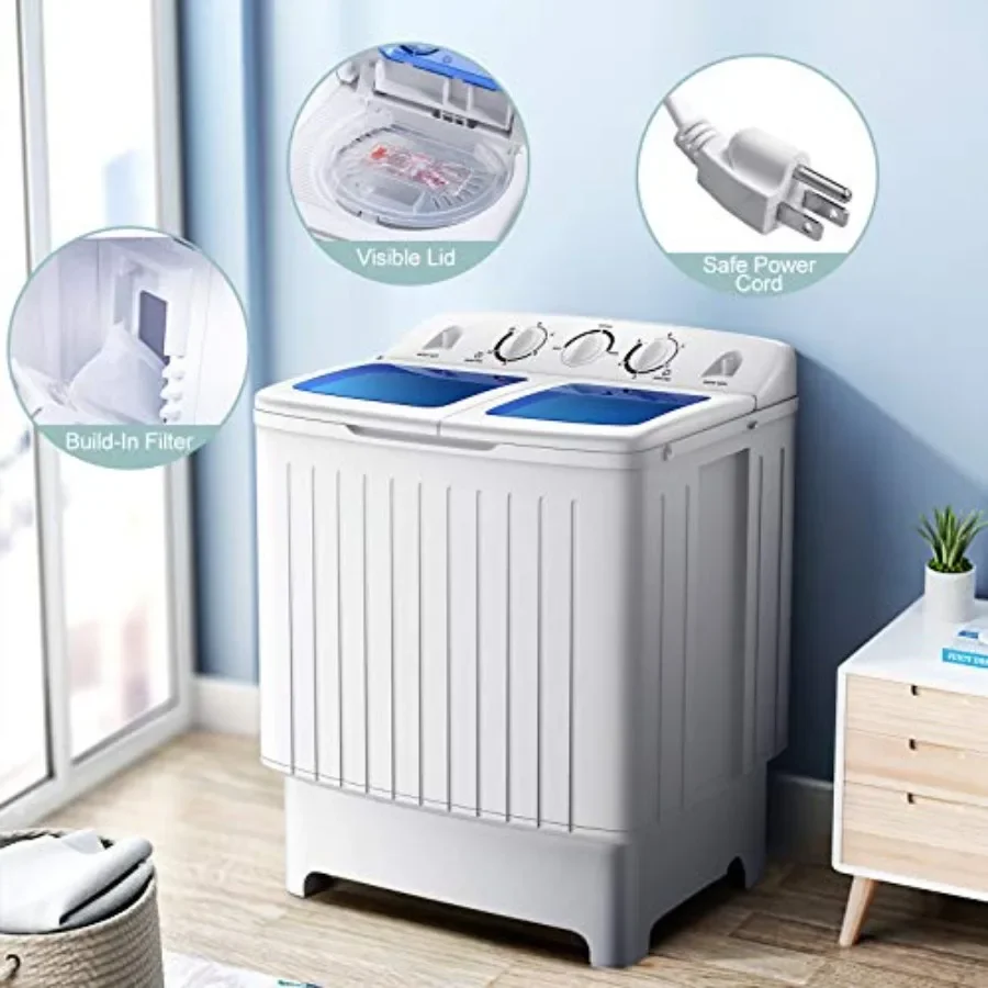 Washing Machine 20Lbs Capacity Twin Tub 2Lbs Washer 13