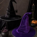 OneSize Unisex Ruched Velvet Witch Wizard Hat Curved Tip 7 | PricZone OneSize Unisex Ruched Velvet Witch Wizard Hat Curved Tip 7 | PricZone