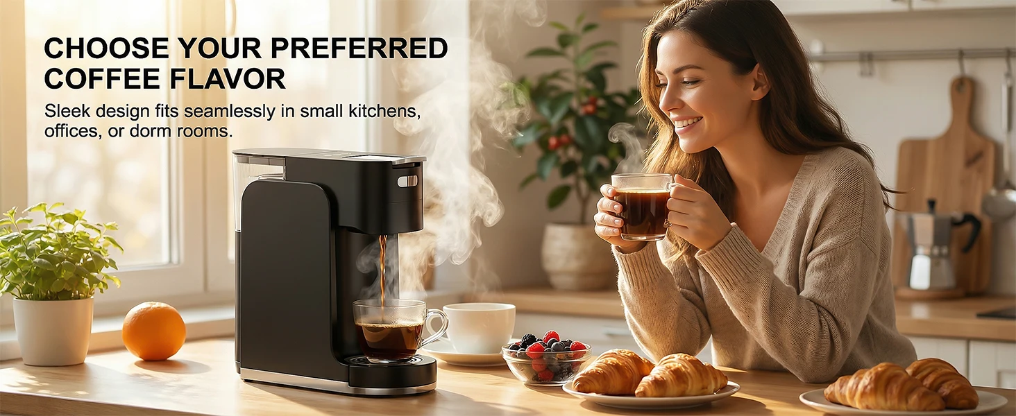 All-In-1 Single Serve Coffee Machine Hot and Iced Maker 14