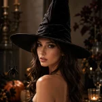 OneSize Unisex Ruched Velvet Witch Wizard Hat Curved Tip 4 | PricZone OneSize Unisex Ruched Velvet Witch Wizard Hat Curved Tip 4 | PricZone