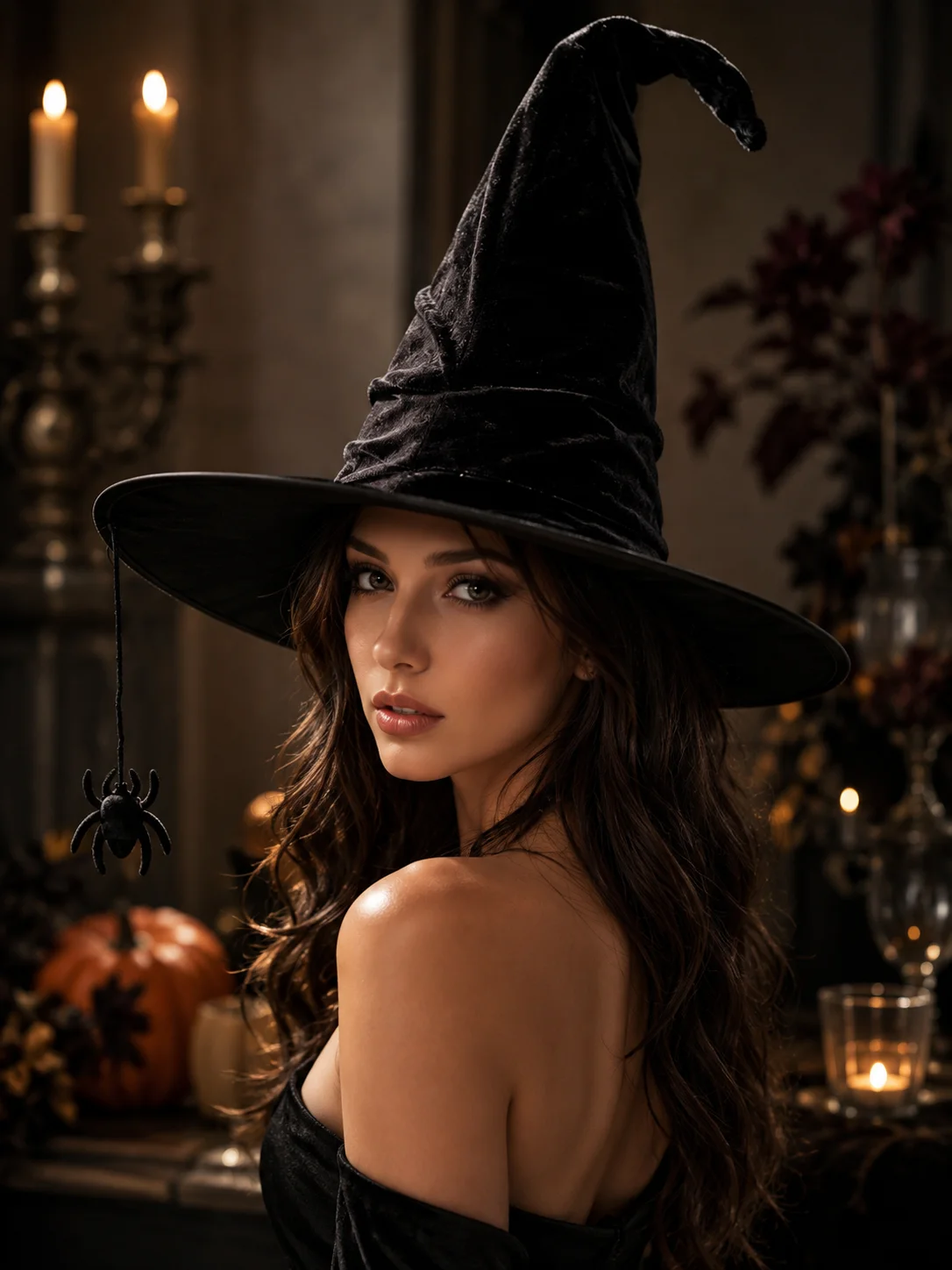 OneSize Unisex Ruched Velvet Witch Wizard Hat Curved Tip 4 | PricZone OneSize Unisex Ruched Velvet Witch Wizard Hat Curved Tip 4 | PricZone