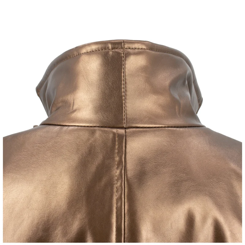 Wenam Women Hero Cosplay Jacket High Waist PU Leather Coat 15