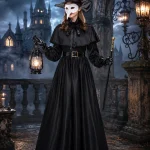 Women Plague Doctor Costume Set Medieval Gothic Long Dress 6 | PricZone