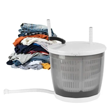 2-In-1 Manual Laundry Basket Hand-Crank Washer Spin Dryer 1
