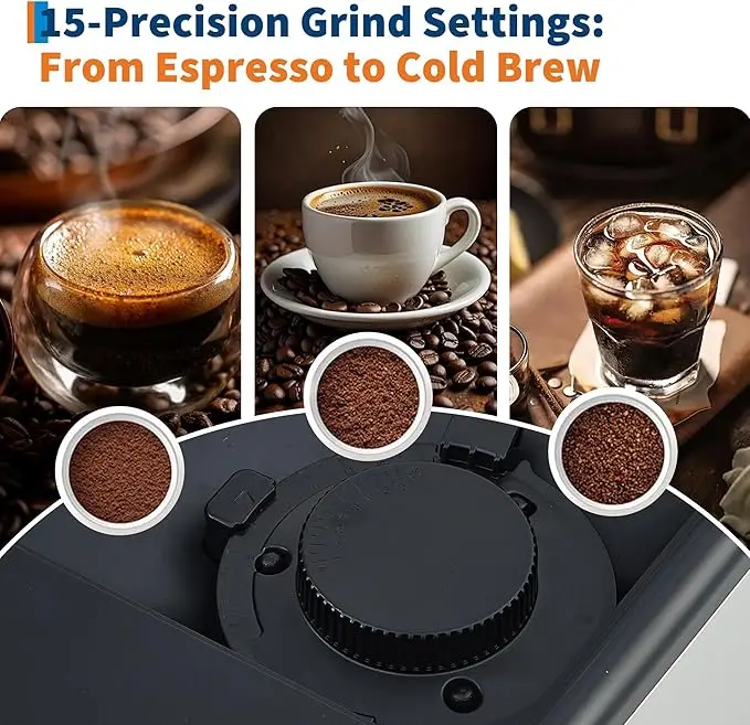 Super Automatic Espresso Machine with Built-In Grinder Milk 8
