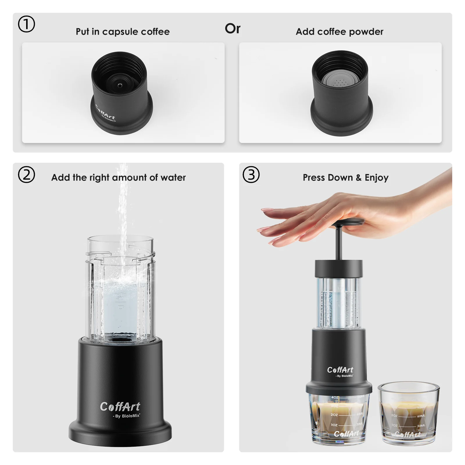 Biolomix 2 In 1 Manual Espresso Coffee Machine Hot/Cold 17