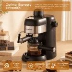 Steam Espresso Machine 35 Bar 4 Cup Compact and Cappuccino 5 | PricZone