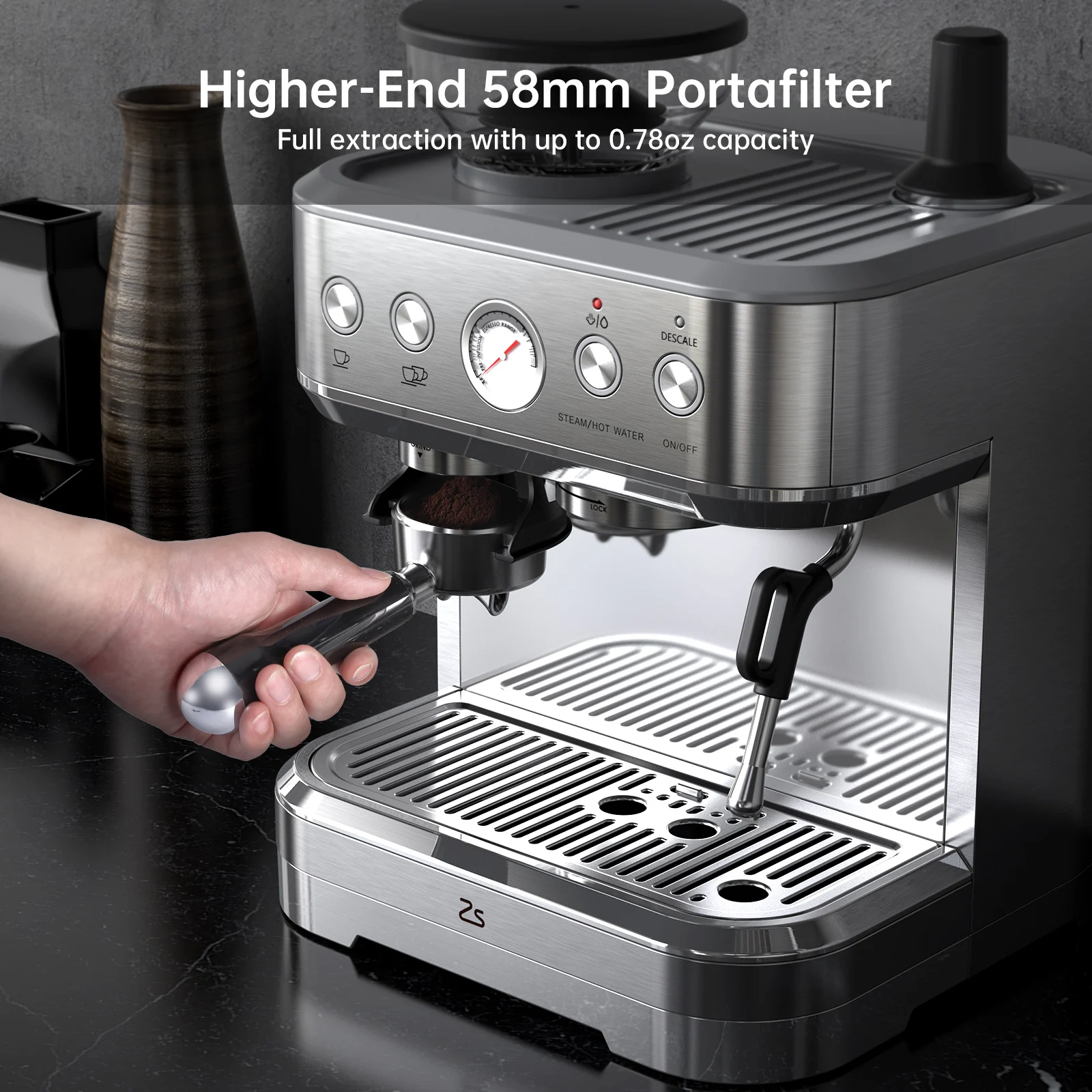 Espresso Machine with Grinder Stainless Steel 15 Bar Coffee 2 | PricZone Espresso Machine with Grinder Stainless Steel 15 Bar Coffee 2 | PricZone