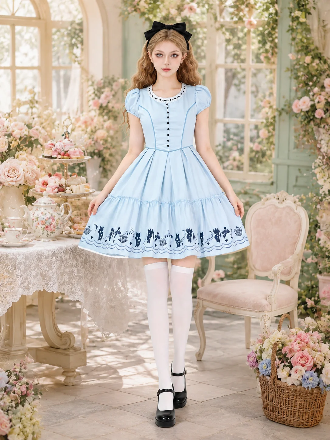 Women Alice Cosplay Lolita Dress Puff Short Sleeve Round 6 | PricZone Women Alice Cosplay Lolita Dress Puff Short Sleeve Round 6 | PricZone