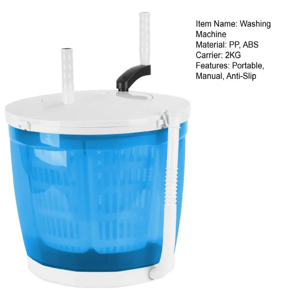 2-In-1 Manual Laundry Basket Hand-Crank Washer Spin Dryer 20