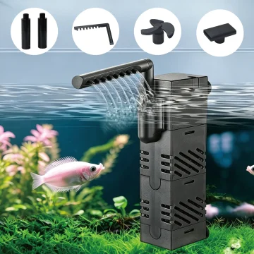Aquarium Filter 5 In 1 Submersible Fish Tank 5V USB Wave 1