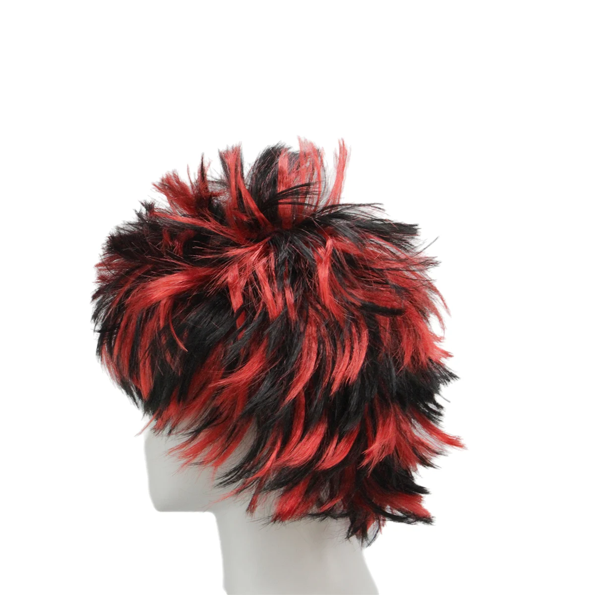 Red Spiky Wig Synthetic Short Messy Fluffy Layered Punk 10