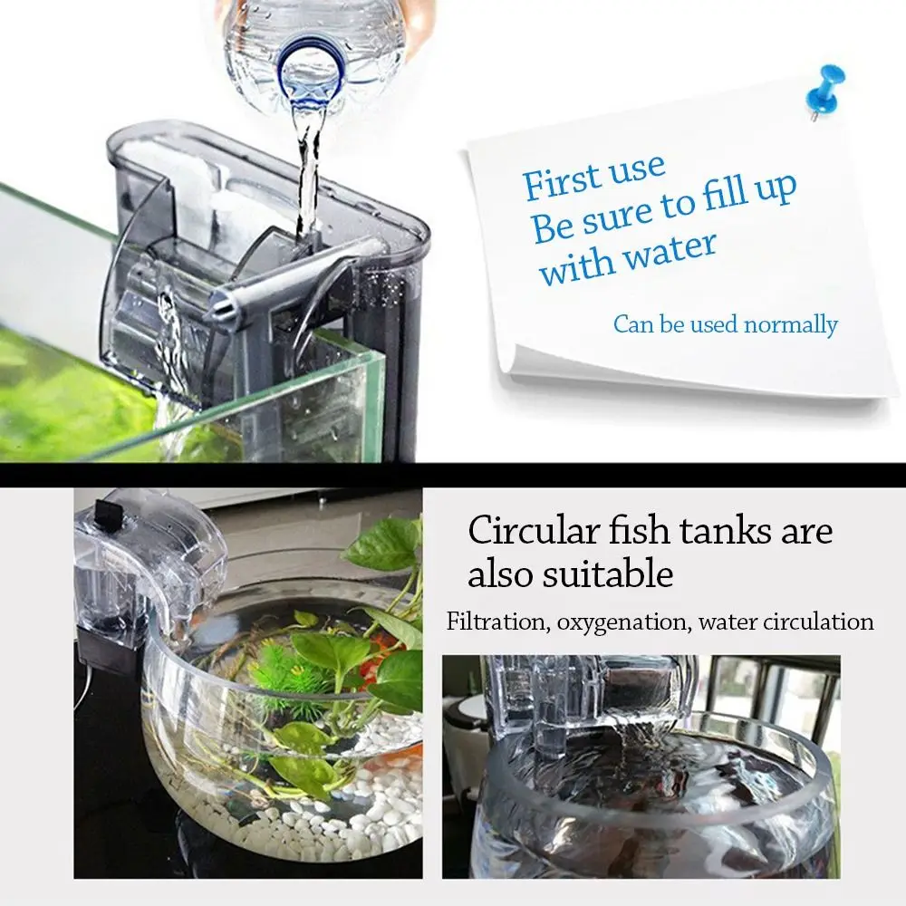 Waterfall Fish Tank Filter 3 In 1 Wall-Mounted Circulating 18
