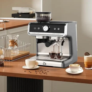 Espresso Machine 20 Bar Semi-Automatic Maker with Grinder 2