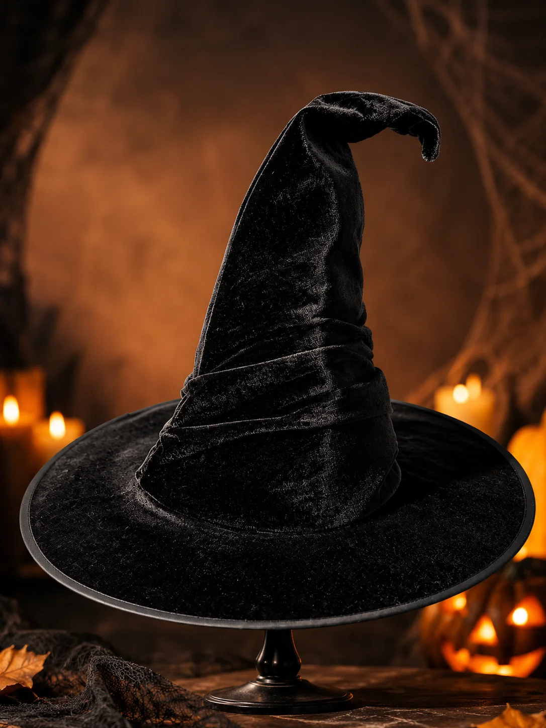 OneSize Unisex Ruched Velvet Witch Wizard Hat Curved Tip 6 | PricZone OneSize Unisex Ruched Velvet Witch Wizard Hat Curved Tip 6 | PricZone