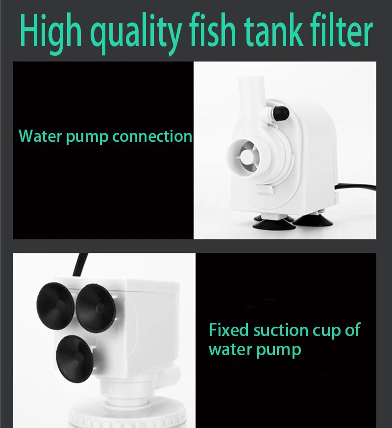 220V 3 In 1 Aquarium Multifunction Filter Pump Oxygen Fish 27