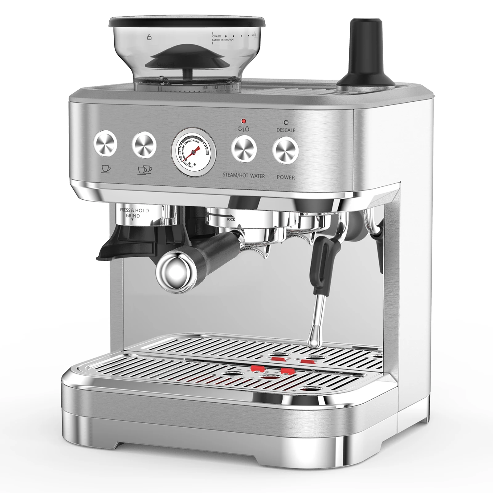 Espresso Machine with Milk Frother and Grinder 15 Bar 9