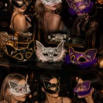 Sparkly Sequin Cat HalfFace Mask Props Ornament Unisex 5 | PricZone