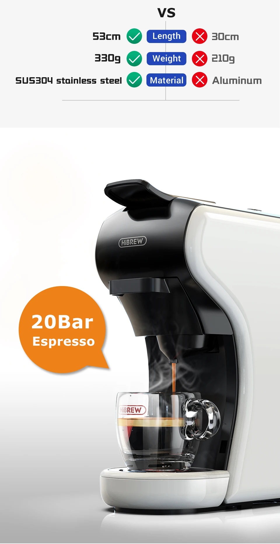 Hibrew 4 In 1 Multiple Capsule Coffee Maker Full Automatic 16