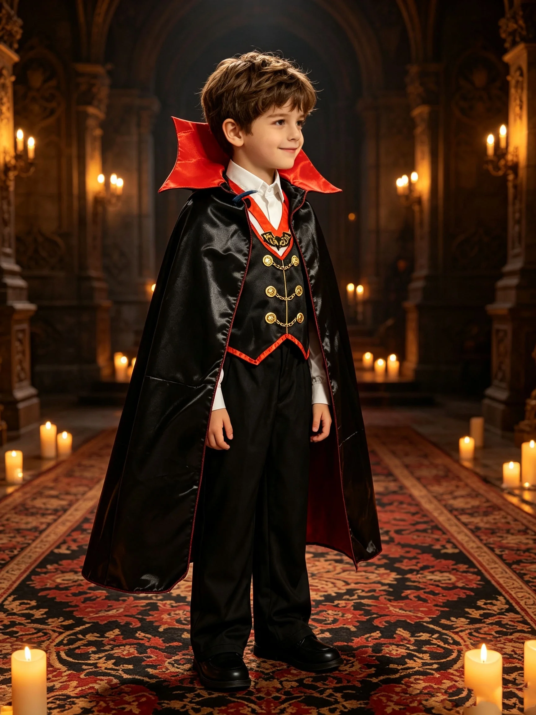 Boys Vampire Themed Costume Set Including Stand Collar Cape 1 | PricZone Boys Vampire Themed Costume Set Including Stand Collar Cape 1 | PricZone