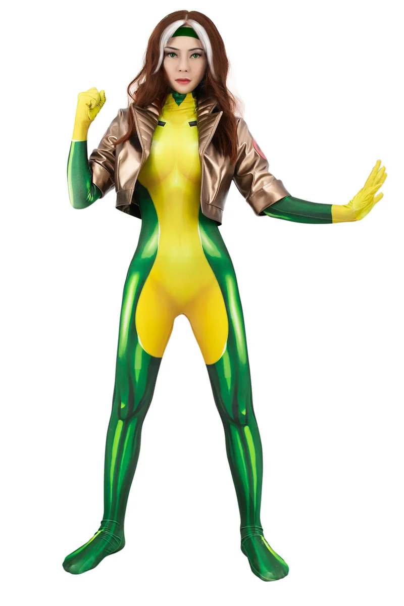 Wenam Women Hero Cosplay Jacket High Waist PU Leather Coat 10