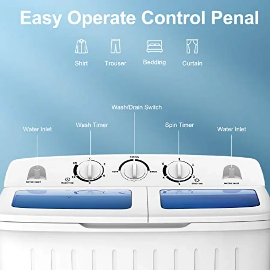 Washing Machine 20Lbs Capacity Twin Tub 2Lbs Washer 10