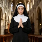 Women Nun Costume White Dress with Headscarf Halloween 6 | PricZone Women Nun Costume White Dress with Headscarf Halloween 6 | PricZone