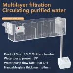 1PC Fish Tank Waterfall Filter Box Wall Mounted Built In 3 | PricZone