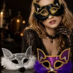 Sparkly Sequin Cat HalfFace Mask Props Ornament Unisex 3 | PricZone