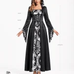 Halloween Women Medieval Witch Cosplay Dress Hooded Long 6 | PricZone Halloween Women Medieval Witch Cosplay Dress Hooded Long 6 | PricZone