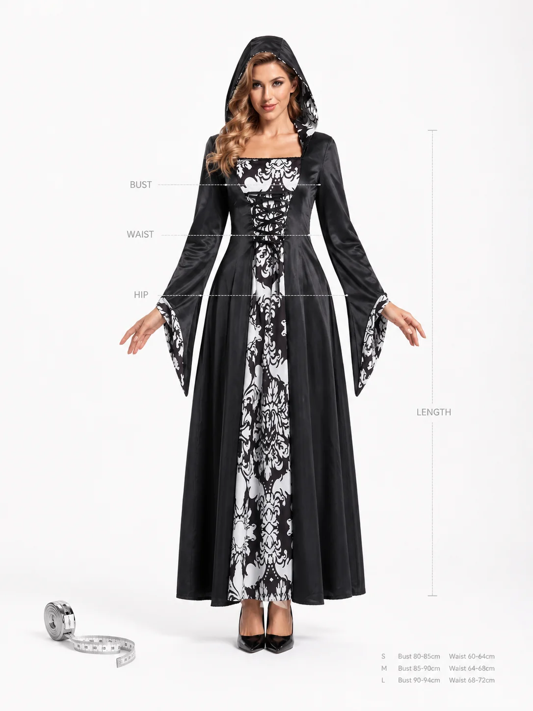Halloween Women Medieval Witch Cosplay Dress Hooded Long 6 | PricZone Halloween Women Medieval Witch Cosplay Dress Hooded Long 6 | PricZone