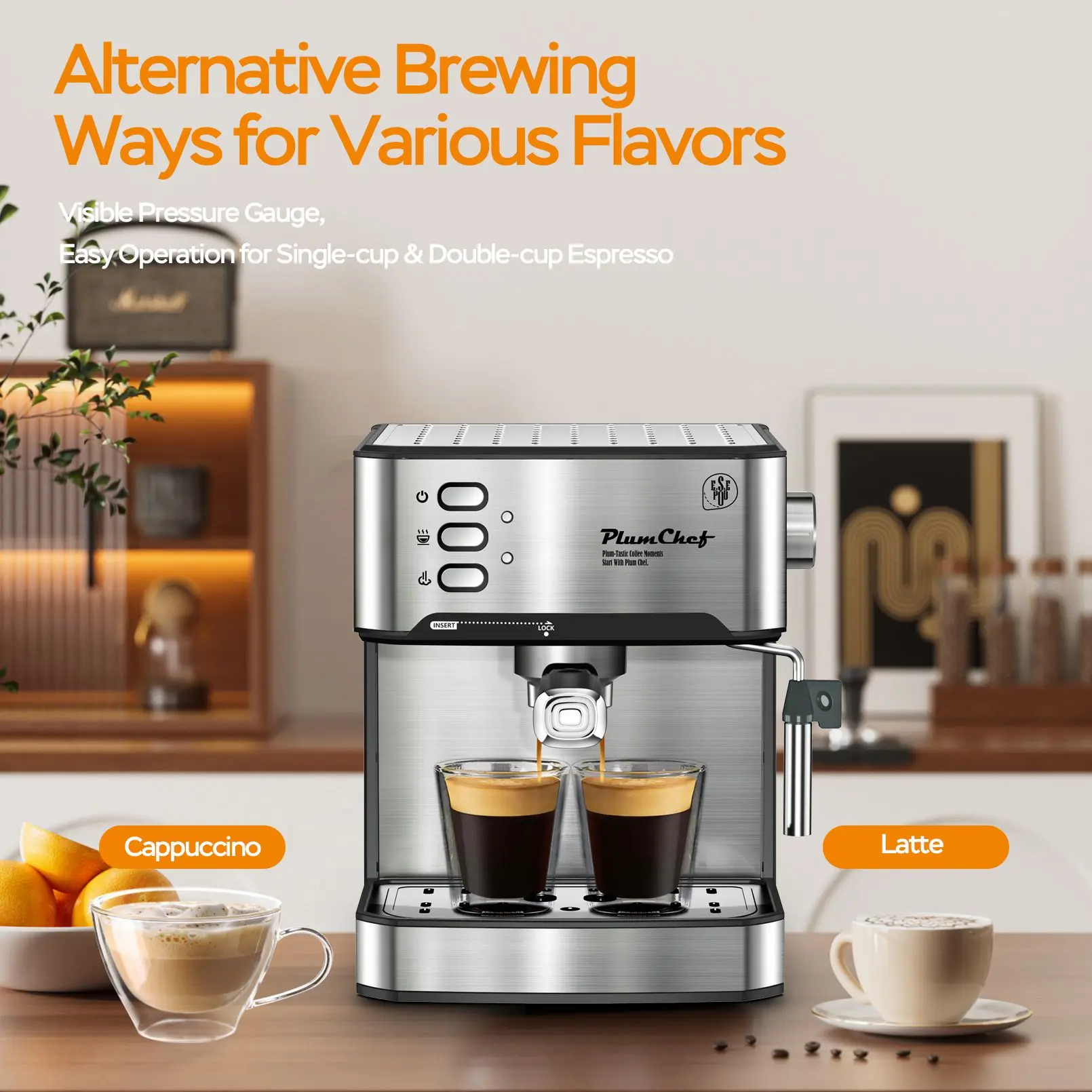 Plumchef Espresso Machine 20 Bar Compact Homehold Coffee 6 | PricZone Plumchef Espresso Machine 20 Bar Compact Homehold Coffee 6 | PricZone