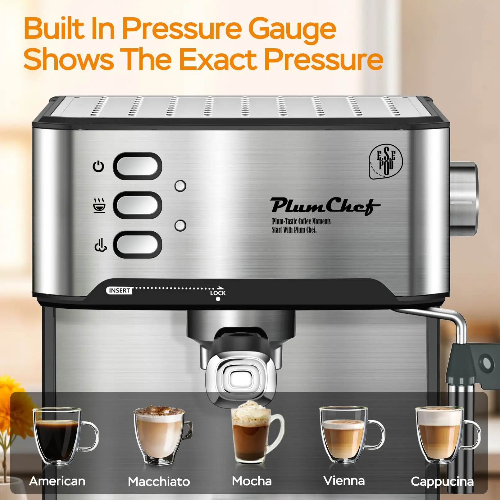 Plumchef Espresso Machine 20 Bar Compact Homehold Coffee 4 | PricZone Plumchef Espresso Machine 20 Bar Compact Homehold Coffee 4 | PricZone