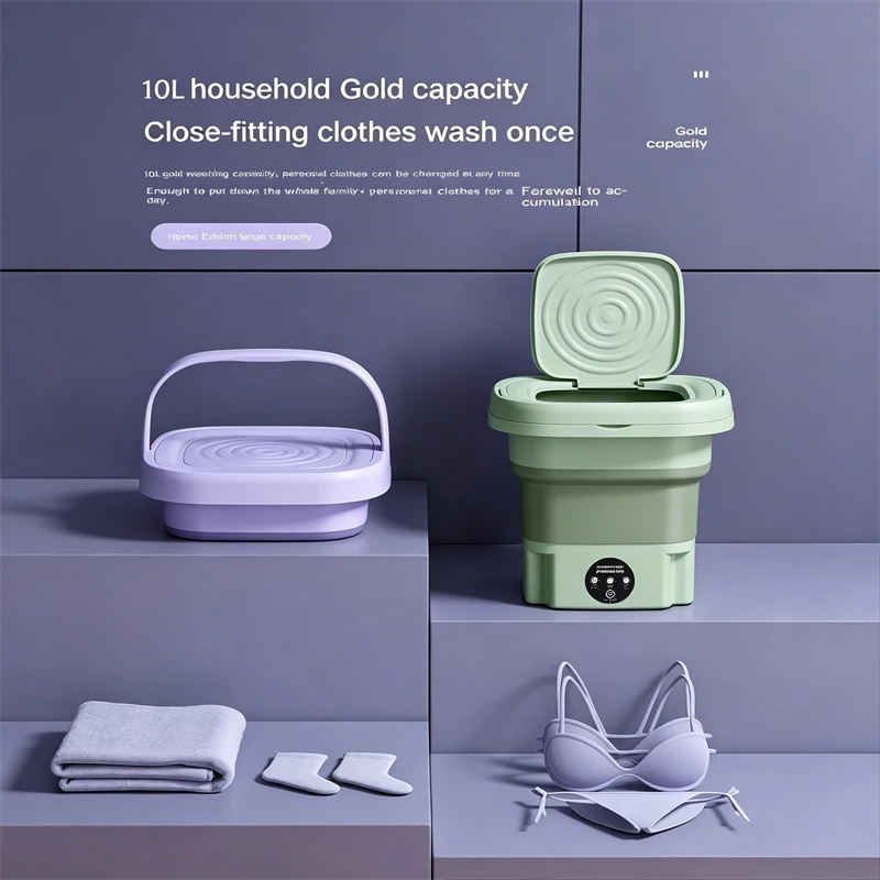 7L Small Foldable Washing Machine with Spin Dryer for Socks 11