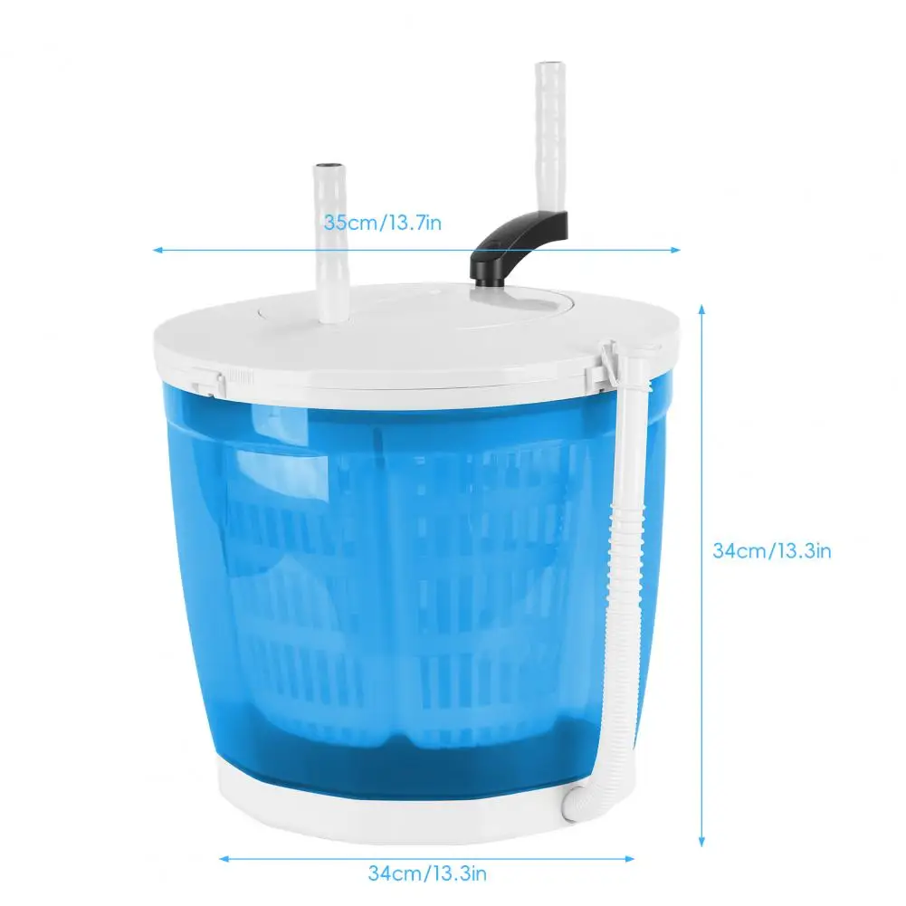 Hand-Crank Washer Spin Dryer 2-In-1 Manual Laundry Basket 11