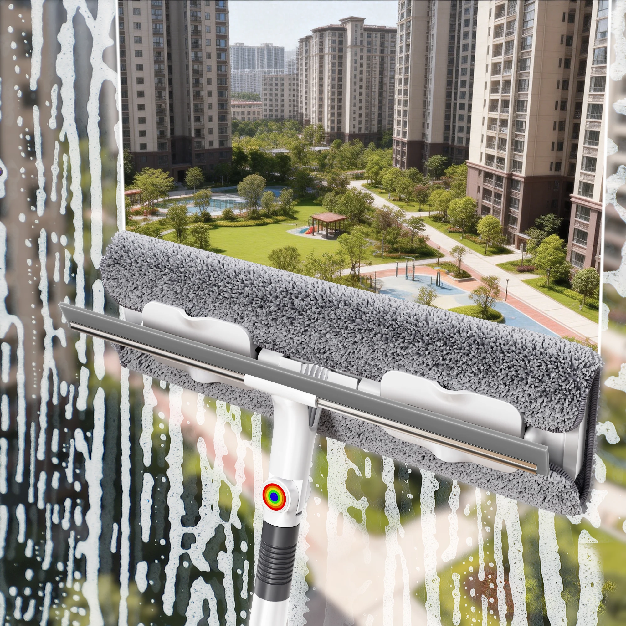 Joybos 2-In-1 Window Squeegee with 53inch Extendable Pole 13