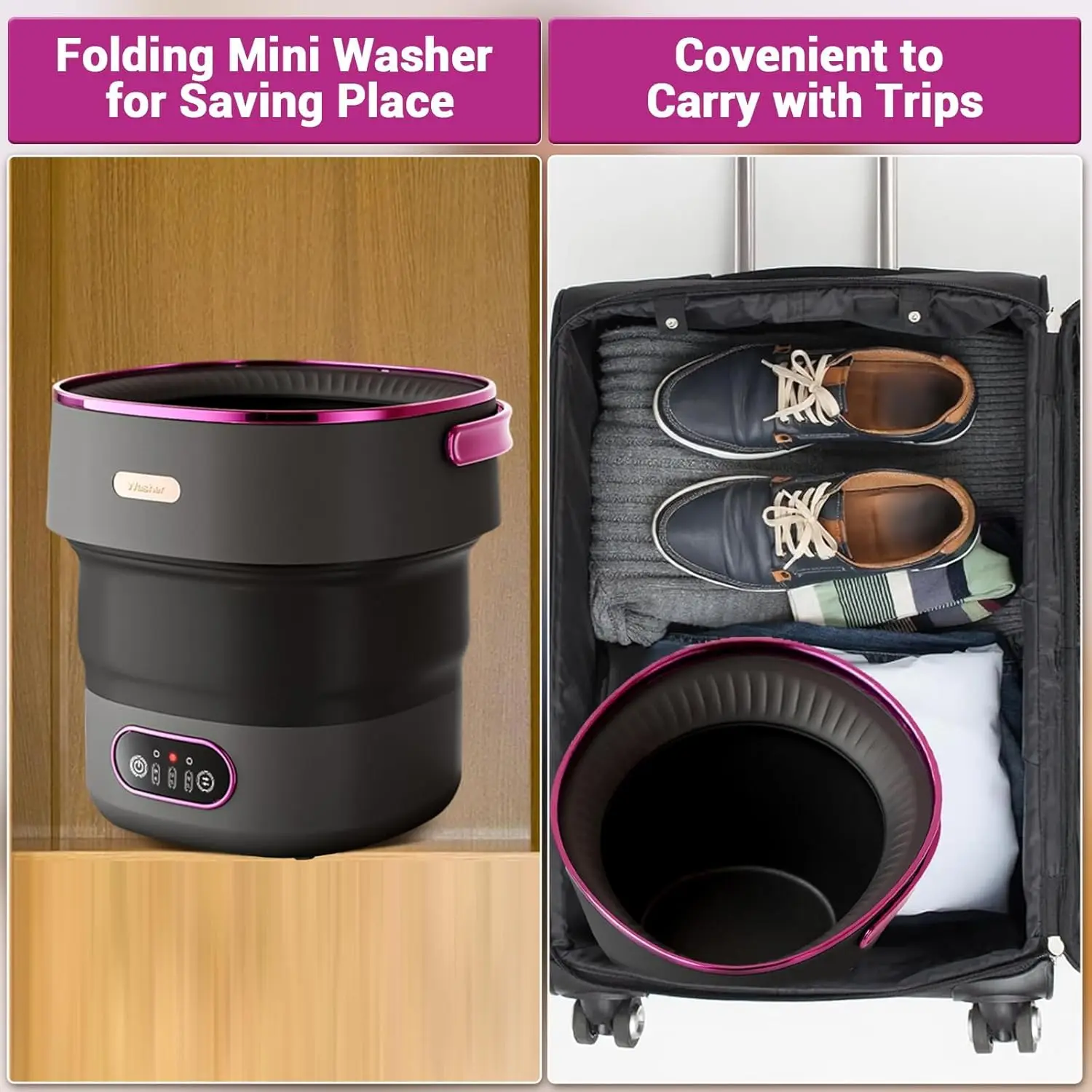 13L Washing Machine for Underwear Socks Foldable Washer 24