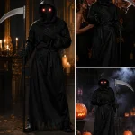 Glowing Red Eyes Hooded Unisex Adult Costume Set Complete 5 | PricZone Glowing Red Eyes Hooded Unisex Adult Costume Set Complete 5 | PricZone