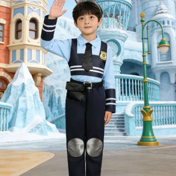Boys Police Role Play Costume Set with Collared Long Sleeve 1 | PricZone