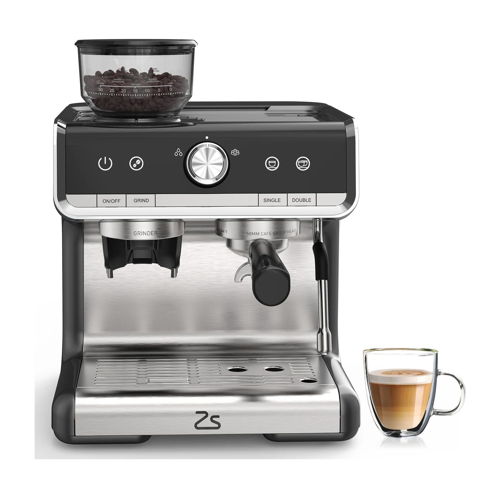 Espresso Machine 20 Bar SemiAutomatic Maker with Grinder 1 | PricZone Espresso Machine 20 Bar Semi Automatic Maker with Grinder 1 | PricZone